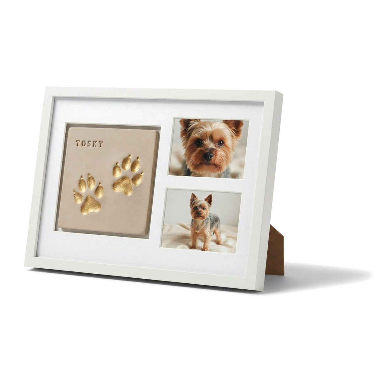 Marco Forever Paws blanco con huella de mascota